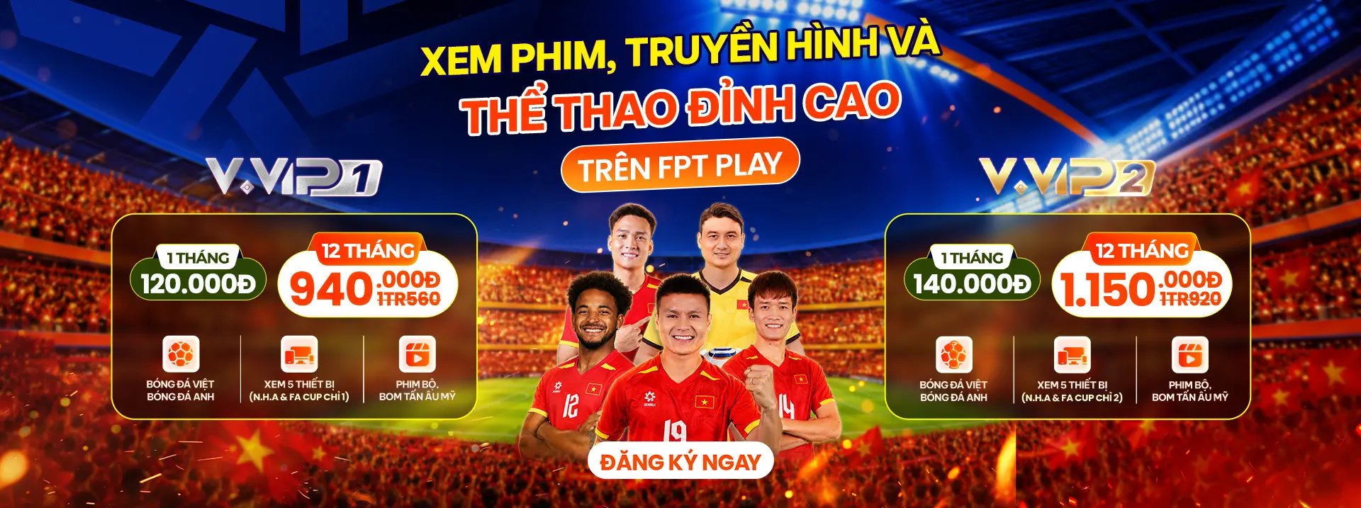 Gói V.VIP FPT Play Ngoại Hạng trúng TV